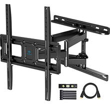 Load image into Gallery viewer, PERLESMITH TV Wall Mount Full Motion for Most 32-55 Inch Flat Curved TVs with Swivels, Tilts & Extends, Dual Articulating Arms Wall Mount TV Bracket Supports TV up to 99 lbs, Max VESA 400x400