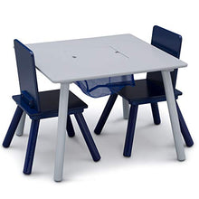 Load image into Gallery viewer, Delta Children Kids Table and Chair Set with Storage (2 Chairs Included) - Ideal for Arts & Crafts, Snack Time, Homeschooling, Homework & More, Grey/Blue