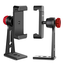 Load image into Gallery viewer, Neewer Metal Cellphone Holder Clip Desktop Tripod Mount Adapter for iPhone X 8 8plus 7 7plus,Samsung S9 S8,Huawei P9 Smartphone within 2.2-3.5 inches Width,Mount Tripod Ball Head Light Stand Slider