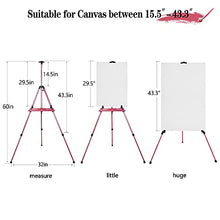 Load image into Gallery viewer, Coestai 60" Painting Easel Stand, 21"to 60"Adjustable Easel for Painting Canvases Aluminum Art Easel with Paintbrush Tray Display Stand (Rose)…