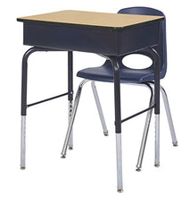 Load image into Gallery viewer, ECR4Kids ELR-24103F-MP 24" x 18" Adjustable Open Front Student Desk with Metal Book Box, Maple and Black