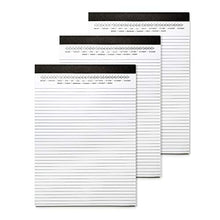 Load image into Gallery viewer, Legal Pads 8.5 x 11 with Date on Top, Narrow Ruled, White Note Pads College Ruled Writing Tablets for Office, School, 50 Sheets, 3 Pack