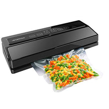 Load image into Gallery viewer, GERYON Vacuum Sealer, Automatic Food Sealer Machine for Food Savers w/Starter Kit|Led Indicator Lights|Easy to Clean|Dry & Moist Food Modes| Compact Design (Black)