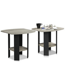 Load image into Gallery viewer, FURINNO Simple Design End Table, 2-Pack, French Oak Grey/Black