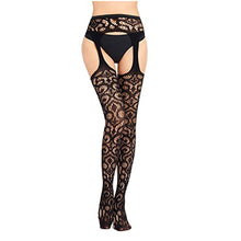 Load image into Gallery viewer, GEMLORD 7 Pairs Women Fishnet Stockings - Thigh-High Stockings Tights Suspender Pantyhose Stockings, Black Fish Net Tights Lace Stockings