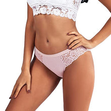 Load image into Gallery viewer, Zueauns Women Lace Underwear Soft sexy Briefs low waist Bikini Panties Hipster Ladies Ice silk Panty (color_a, S)
