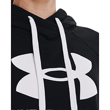 Load image into Gallery viewer, Under Armour Women's Rival Fleece Short-Sleeve Hoodie , Black (001)/White , Medium