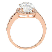 Load image into Gallery viewer, 3.28ct Brilliant Oval Cut Halo Statement Wedding Anniversary Engagement Bridal Ring 14k Rose Gold, 7