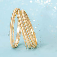 Load image into Gallery viewer, Ross-Simons Italian 18kt Gold Over Sterling Silver Jewelry Set: 7 Bangle Bracelets. 8.5 inches