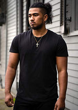 Load image into Gallery viewer, 14K Gold Chain Cross Pendant Necklace for Men, Women w/Real Strong Solid Clasp Miami Cuban Link Style (20)