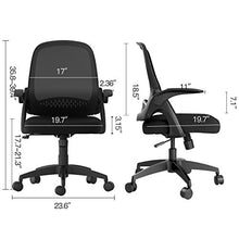 Load image into Gallery viewer, Hbada Office Task Desk Chair Swivel Home Comfort Chairs with Flip-up Arms and Adjustable Height, Black