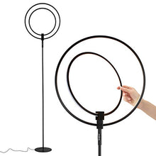 Load image into Gallery viewer, Brightech Eclipse Modern LED Torchiere Floor Lamp - Very High Brightness, Indoor Lamp - Living Room Standing Light - Alternative To Halogen - Built In Touch Dimmer - Black