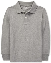 Load image into Gallery viewer, The Children's Place boys Long Sleeve Pique polo shirts, Smoke Single, XX-Large US
