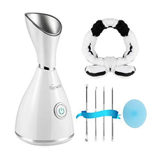Load image into Gallery viewer, Facial Steamer - Surwit 10X Penetration Pro Nano Ionic Face Steamer for Facial, Unclogs Cleansing Pores Moisturizing Spa Humidifier, with Free Blackhead Remover Kit, Hair Band, Face Brush