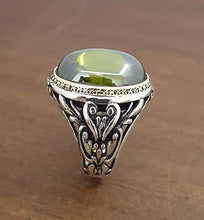 Load image into Gallery viewer, Beautiful Handcrafted 925K Sterling Silver Mens Ring With Cz Peridot Stone RP1252