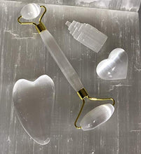 Load image into Gallery viewer, Selenite Roller -Selenite Heart-Tower Selenite Healing Massage