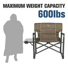 Load image into Gallery viewer, TIMBER RIDGE Oversized Directors Chairs with Side Table, Heavy Duty Folding Camping Chair up to 600 Lbs Weight Capacity (Brown)