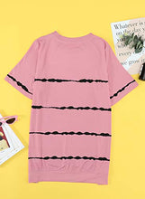 Load image into Gallery viewer, Ecrocoo Women's Plus Size Tops Soft Lightweight Short Sleeve Stripes Color Block Shirts Blouses Tunics,Pink S