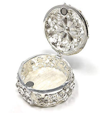Load image into Gallery viewer, Wedding Unity Coins - Arras de Boda - Round Shaped Flower Box with Decorative Rhinestone Crystals 16 (Silver)