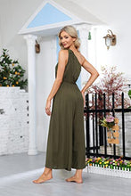 Load image into Gallery viewer, BUENOS NINOS Jumpuits for women one shoulder Adjustable Spaghetti Strap Waist elastic jumpsuits with Pockets S One Shoulder Army green