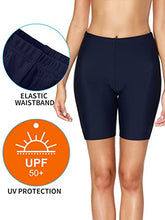 Load image into Gallery viewer, ATTRACO Womens Swimsuits Bottom Long Swim Shorts Full Coverage Navy x-Large