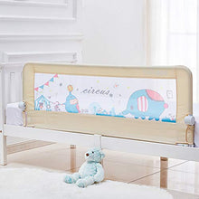 Load image into Gallery viewer, KOOLDOO 59 Inch Toddler Bed Rail Baby Bed Rail Guard Extra Long Safety Foldable Bedrail Animal Park Theme Including 1 Pc Safety Belt (Beige Color)