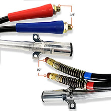 Load image into Gallery viewer, TORQUE 12ft 3 in 1 ABS & Power Air Line Hose Wrap 7 Way Electrical Cable with Handle Grip for Semi Truck Trailer Tractor (TR813212)