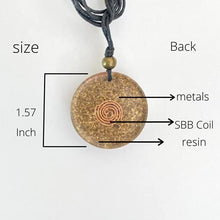 Load image into Gallery viewer, Orgone Pendant, Eye of Horus, Black Tourmaline Healing Crystals and Stones Amulet of Protection - SBB Coil Orgonite Necklace Onyx, Pyrite, Coral - Yoga Meditation Reiki, Handmade, Arte Orgones