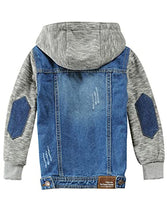 Load image into Gallery viewer, Mallimoda Kids Boys Girls Hooded Denim Jacket Zipper Coat Outerwear (9-10 Years, Style 7 Denim)