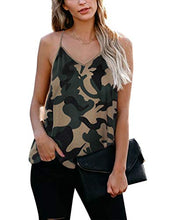 Load image into Gallery viewer, BMJL Women's Camo Print Top Cute Spaghetti Strap Tank Sleeveless Camisole V Neck Cami Vest (Medium, Camo Print)