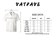 Load image into Gallery viewer, VATPAVE Mens Short Sleeve Button Down Cuban Guayabera Shirts Medium White