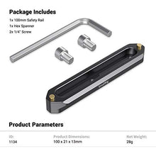 Load image into Gallery viewer, SMALLRIG Quick Release Safety Rail NATO Rail 10cm Long, Black- 1134