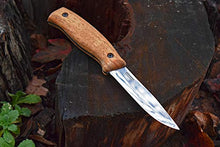 Load image into Gallery viewer, BPS Knives BS3FTS Outdoor Fixed Blade Camping Knife with Leather Sheath Cover | Bushcraft Knife Full Tang Carbon Steel Camp Scandinavian Scandi Knife Grind Bush Survival Gear Tool (Carbon-Steel)