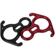 Load image into Gallery viewer, AOKWIT 50KN Rescue Figure, 8 Descender Large Bent-Ear Belaying and Rappelling Gear Belay Device Climbing for Rock Climbing Peak Rescue 7075 Aluminum Alloy (Red)