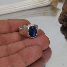 Load image into Gallery viewer, Bold Collection By Omer Large Lapis Men's Ring Handmade 925 Sterling Silver