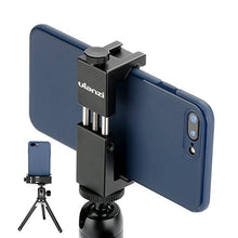 Load image into Gallery viewer, Ulanzi ST-02S Aluminum Phone Tripod Mount w Cold Shoe Mount, Support Vertical and Horizontal, Universal Metal Adjustable Clamp for iPhone 10 Pro Max XS Xs Max X 8 7 Plus Samsung Android Smartphones