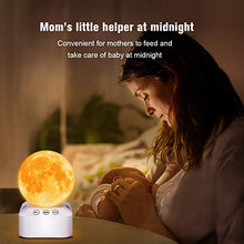 Load image into Gallery viewer, Moon Lamp, HOKEKI 7 Colors LED 3D Moon Light with Stand & Remote&Touch Control&White Noise Machine and USB Rechargeable, Moon Light Lamps for Kids Lover Birthday Gifts.