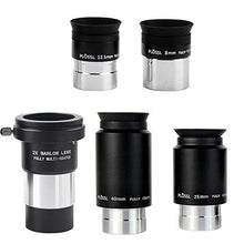 Load image into Gallery viewer, Gosky 1.25inch 6mm 12.5mm 32mm 40mm Plossl Telescope Eyepieces and 2X Barlow Lens Set