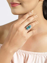 Load image into Gallery viewer, YoTreasure Blue Copper Turquoise Sterling Silver Designer Ring