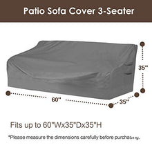 Load image into Gallery viewer, Vailge Heavy Duty Patio Sofa Cover, 100% Waterproof 3-Seater Outdoor Sofa Cover,Lawn Patio Furniture Covers with Air Vent and Handle,60" Wx 35" Dx 35" H,Grey