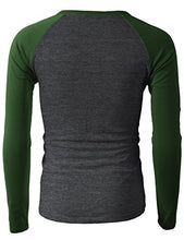 Load image into Gallery viewer, H2H Mens Casual Slim Fit Raglan Baseball Three-Quarter Sleeve Henley T-Shirts Sky US L/Asia XL (CMTTS0229)