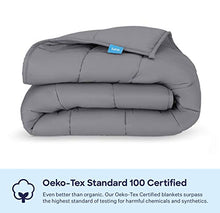 Load image into Gallery viewer, LUNA Adult Weighted Blanket | Individual Use - 15 lbs - 60x80 - Queen Size Bed | 100% Oeko-Tex Certified Cooling Cotton & Glass Beads | USA Designed | Heavy Cool Weight | Dark Grey