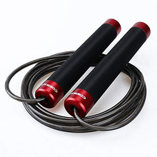 Load image into Gallery viewer, COERKALY Jump Rope for Fitness, Tangle-Free with Ball Bearing Jump Rope Workout, Adjustable Speed Skipping Rope with 2 Cables for Women Men, Steel&Silicone Handle Jumping Rope(Red)