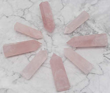 Load image into Gallery viewer, Luckeeper Healing Crystal Wands | 2" Clear Quartz Crystal Wand & Rose Quartz Crystal Points,Black Obsidian| 6 Faceted Reiki Chakra Meditation Therapy