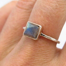 Load image into Gallery viewer, 925 Sterling Silver Real Moonstone Gem Square Shape Ring Size 7 Women Bracelets Ankle Sterling Jewelry Making Charms Rings Halloween Christmas