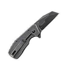 Load image into Gallery viewer, CRKT Razelcliffe Folding Pocket Knife: Compact EDC Straight Edge Utility Knife with Stainless Steel Chisel Blade and Framelock Handle - Black Stonewash 4021