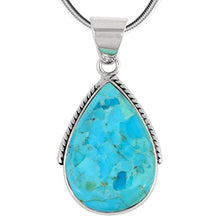 Load image into Gallery viewer, Turquoise Pendant Necklace in Sterling Silver 925