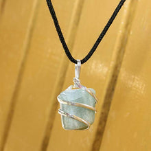 Load image into Gallery viewer, Aquamarine Gemstone Pendant Necklace - Natural Crystal Healing | Stone of Courage | Throat Chakra & Communication Aid | Calming & Soothing Energy to Relax and Reduce Stress | Jewelry for Men & Women