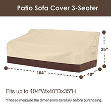 Load image into Gallery viewer, Vailge Heavy Duty Patio Sofa Cover, 100% Waterproof 3-Seater Outdoor Sofa Cover,Lawn Patio Furniture Covers with Air Vent and Handle,Beige&Brown
