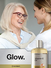Load image into Gallery viewer, Natural Vitamin E Oil | 5000 IU | 8 oz (2 x 4oz) Value Pack | For Skin, Hair & Face | Vegetarian, Non-GMO, and Gluten Free Formula | By Horbaach